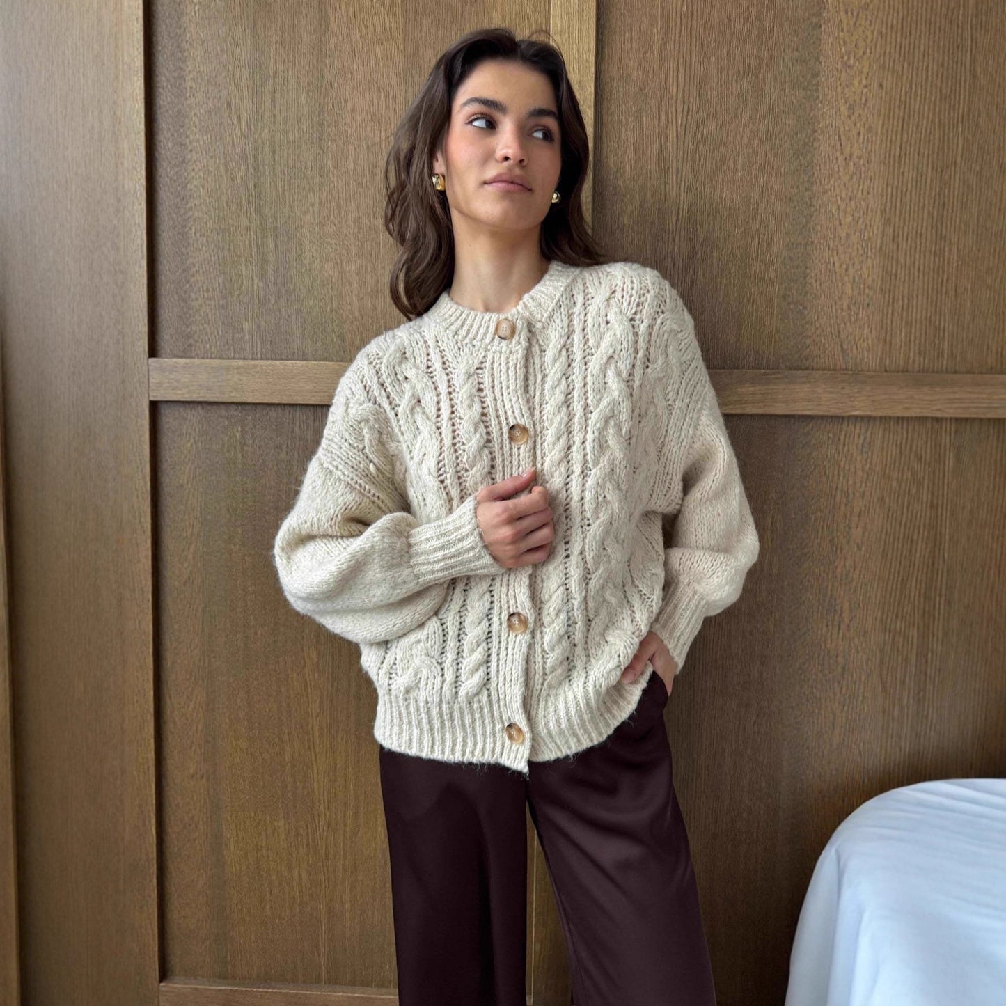 Round Neck Retro Long Sleeve Sweater