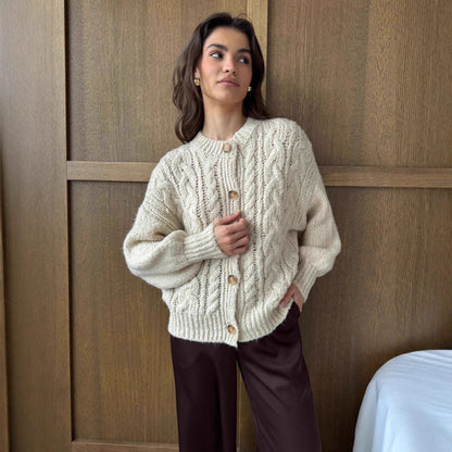 Round Neck Retro Long Sleeve Sweater