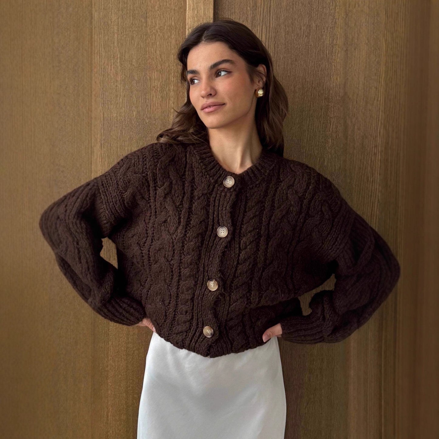 Round Neck Retro Long Sleeve Sweater