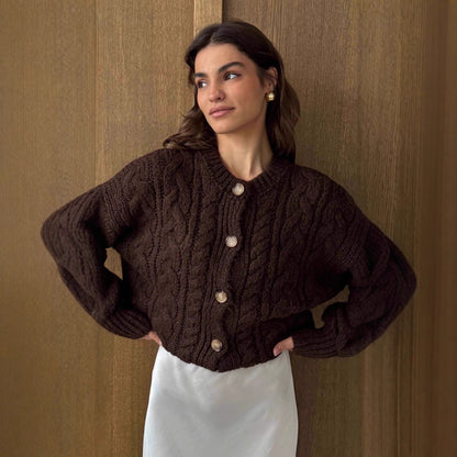 Round Neck Retro Long Sleeve Sweater