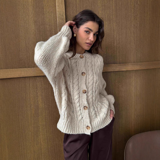 Round Neck Retro Long Sleeve Sweater