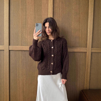 Round Neck Retro Long Sleeve Sweater